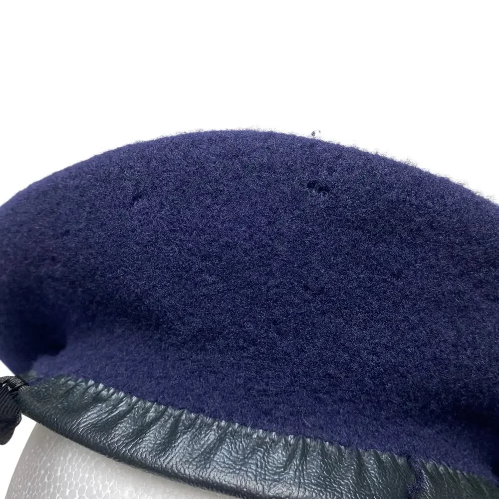 Vintage Navy Size L Blue Wool Beret Hat - Picture 7 of 10